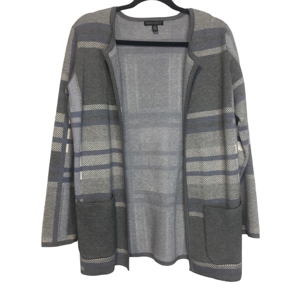 Parkhurst Open Front Plaid Cardigan, size S - Picture 1 of 10